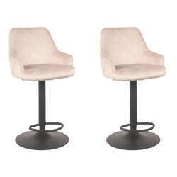 Label51 Barkruk fender naturel velours 42 x 40cm set van 2