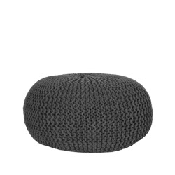 Label51 Poef knitted antraciet katoen l