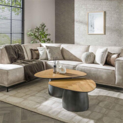 Hoyz salontafel infinite gerecycled teakhout set van 2