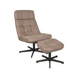 Label51 Fauteuil alvar - micro suede incl. hocker 57x53x83 cm