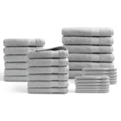 DoubleDry Hotel handdoeken 30-delig set 100% katoen 500 g/m2 zacht &