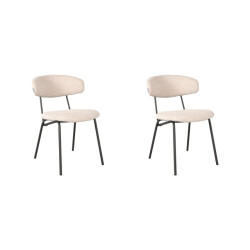 Label51 Eetkamerstoel zack naturel stof set van 2