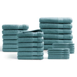 DoubleDry Hotel handdoeken 30-delig set 100% katoen 500 g/m2 zacht &