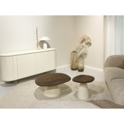 Brix salontafel set marron - mangohout