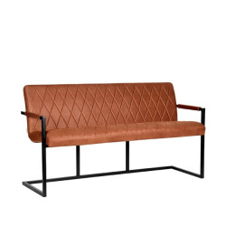 Label51 Eetkamerbank denmark cognac microfiber 155 cm