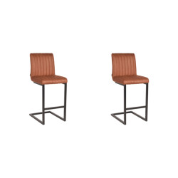 Label51 Barkruk milo cognac microfiber set van 2