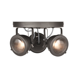 Label51 Spot moto led burned steel metaal 3 lichts