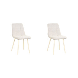 Label51 Eetkamerstoel nino 54x45x89 cm naturel stof set van 2