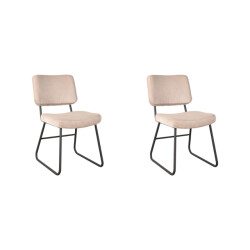 Label51 Eetkamerstoel noah naturel ribcord set van 2