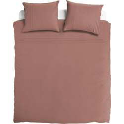 DoubleDry Luxe dekbedovertrek egyptisch percal katoen 140x200/220 brique