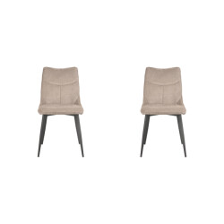 Label51 Eetkamerstoel riv 47x59x88 cm clay stof set van 2