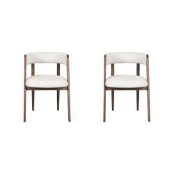 Label51 Eetkamerstoel sasha - boucle 82x54x75 cm set van 2