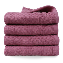 DoubleDry Handdoekenset popcorn weave 4 stuks 50x100 cm 100% katoen -