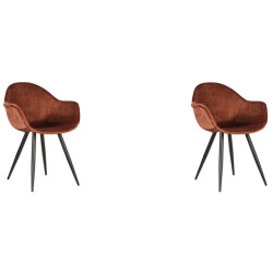 Label51 Eetkamerstoel forli rust fluweel set van 2