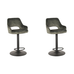 Label51 Barkruk fer hunter velours 47 x 45cm set van 2