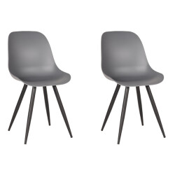 Label51 Eetkamerstoel monza antraciet kunststof set van 2