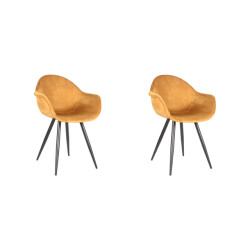 Label51 Eetkamerstoel forli oker fluweel set van 2