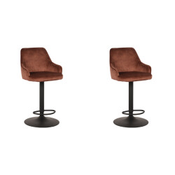 Label51 Barkruk fender rust velours 42 x 40cm set van 2