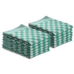 DoubleDry Theedoeken set 12 stuks 50x70 cm 100% katoen blokpatroon -