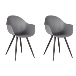 Label51 Eetkamerstoel luca antraciet kunststof set van 2