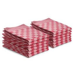 DoubleDry Theedoeken set 12 stuks 50x70 cm 100% katoen blokpatroon -