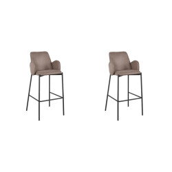 Label51 Barkruk joni - micro suede zithoogte 78 cm set van 2
