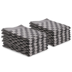 DoubleDry Theedoeken set 12 stuks 50x70 cm 100% katoen blokpatroon -