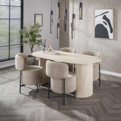 Hoyz eetkamertafel 180 arch travertin look