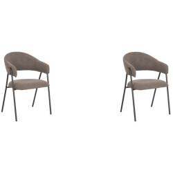 Label51 Eetkamerstoel lowen 58x60x84 cm - boucle set van 2