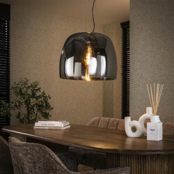 Hoyz hanglamp 1l drift xl glass smoke grey glas