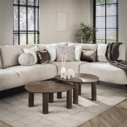 Hoyz salontafel maya teak teak rust brown set van 2