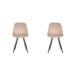 Label51 Eetkamerstoel capri zand fluweel set van 2