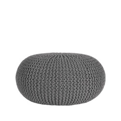 Label51 Poef knitted donker katoen l