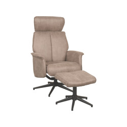 Label51 Fauteuil verdal - micro suede incl. hocker 79x77x109 cm