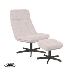 Label51 Fauteuil alvar naturel boucle incl. ottoman