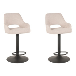 Label51 Barkruk fer naturel boucle 47 x 45cm set van 2