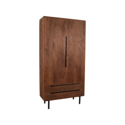Label51 Bergkast rio espresso mangohout 2-deurs 200 cm