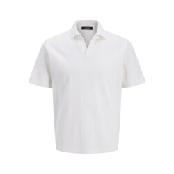 Jack & Jones jprsummer design rib polo ss ss25 12285717 cloud dancer