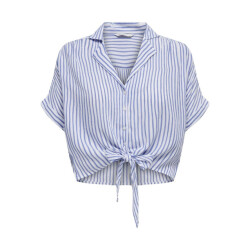 Only onlpaula life s/s tie shirt wvn noo 15281497 blue stripes