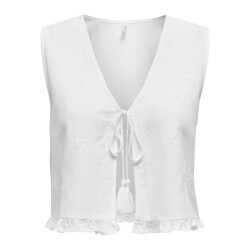 Only onljakiri linen s/l emb vest ptm 15346503 bright white