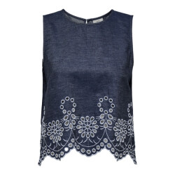 Jacqueline de Yong margot s/l embroidery top wvn 15352788 medium blue denim