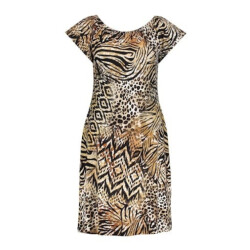 Geisha 57363-60 may 775 dress elastic shoulder jersey aop pr.06-25-2 brown/black