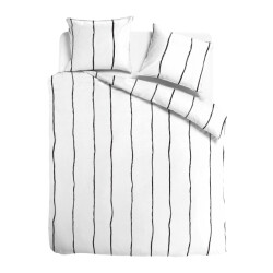 DoubleDry Luxe dekbedovertrek fair biologisch katoen 240x200/220 lily streep wit