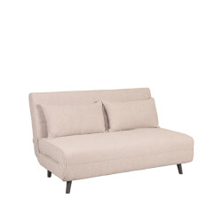 Label51 Slaapbank double naturel boucle double | zwarte poot