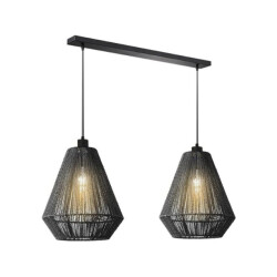Label51 hanglamp ibiza diamond 2-lichts 80x33x150cm zwart