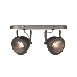 Label51 Spot moto led burned steel metaal 2 lichts