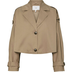 Y.A.S Yasemira ls short trenchcoat ex silver mink