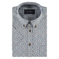 Scotland Blue Overhemd korte mouw 25113ju13sb