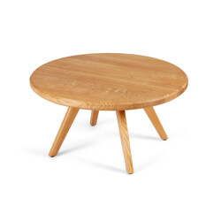 Aemely ® 'carpenter' handmade salontafel massief eiken naturel, rond 80cm