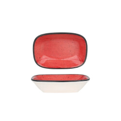 Bonna Serveerschaal aura passion porselein 12x8.5 cm set van 2